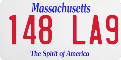 MA license plate 148LA9