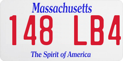 MA license plate 148LB4