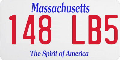 MA license plate 148LB5