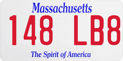 MA license plate 148LB8