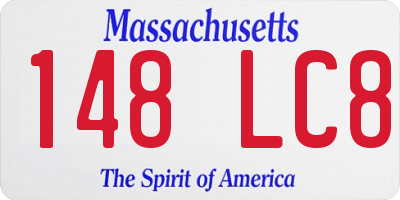 MA license plate 148LC8