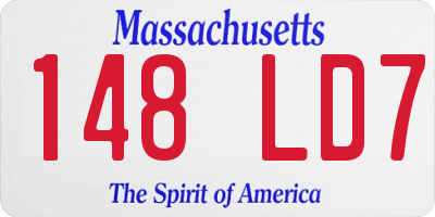 MA license plate 148LD7