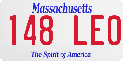 MA license plate 148LE0