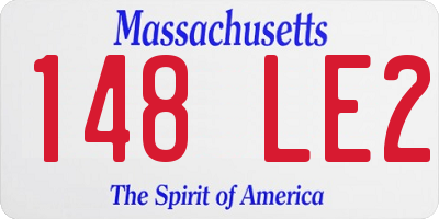 MA license plate 148LE2