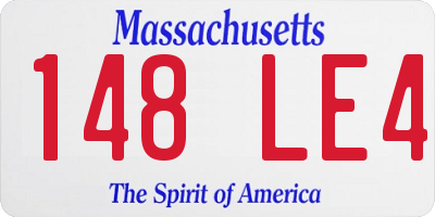MA license plate 148LE4