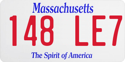 MA license plate 148LE7