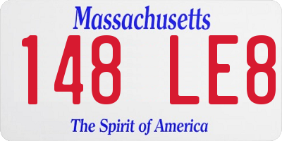 MA license plate 148LE8