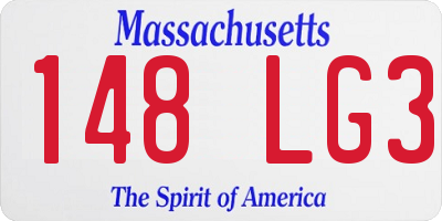 MA license plate 148LG3