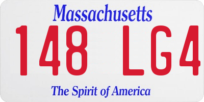 MA license plate 148LG4