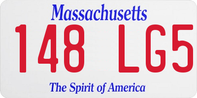MA license plate 148LG5