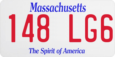 MA license plate 148LG6