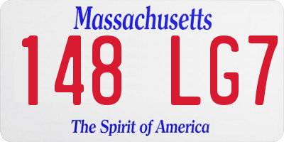 MA license plate 148LG7