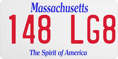 MA license plate 148LG8