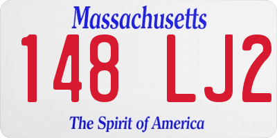 MA license plate 148LJ2