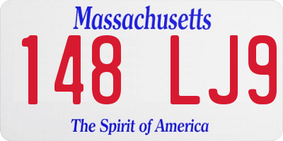 MA license plate 148LJ9