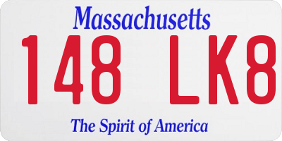 MA license plate 148LK8