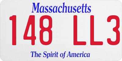 MA license plate 148LL3