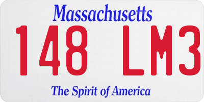 MA license plate 148LM3