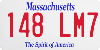 MA license plate 148LM7