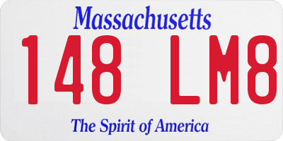 MA license plate 148LM8