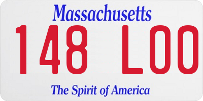 MA license plate 148LO0