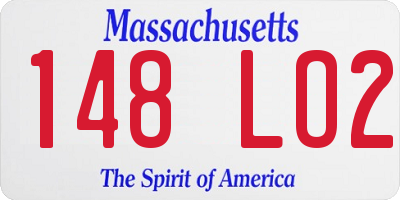 MA license plate 148LO2