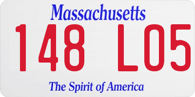 MA license plate 148LO5