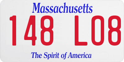 MA license plate 148LO8