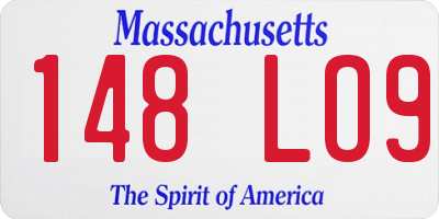 MA license plate 148LO9