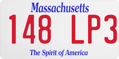 MA license plate 148LP3