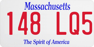 MA license plate 148LQ5