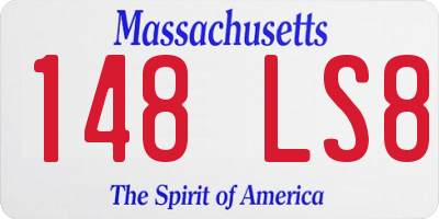 MA license plate 148LS8