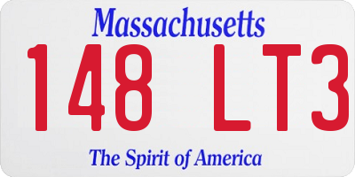 MA license plate 148LT3