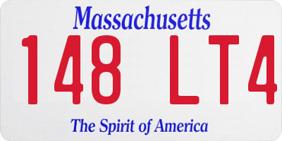 MA license plate 148LT4