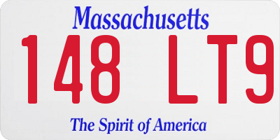 MA license plate 148LT9