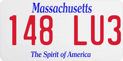 MA license plate 148LU3