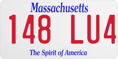 MA license plate 148LU4