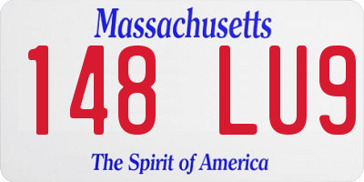 MA license plate 148LU9