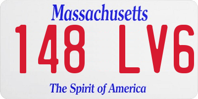 MA license plate 148LV6