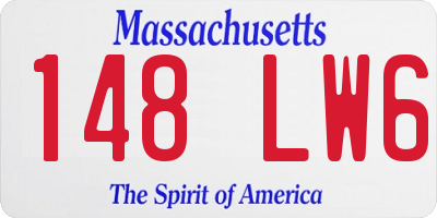 MA license plate 148LW6