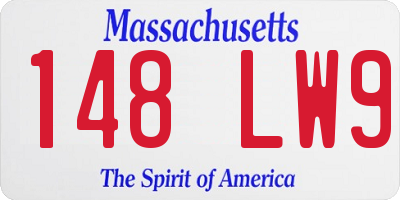 MA license plate 148LW9