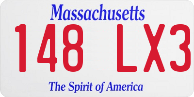 MA license plate 148LX3