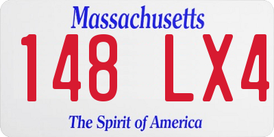 MA license plate 148LX4