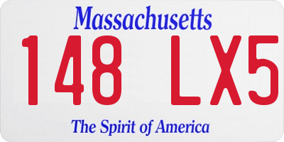 MA license plate 148LX5