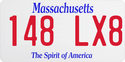 MA license plate 148LX8