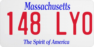 MA license plate 148LY0