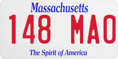 MA license plate 148MA0