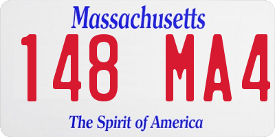 MA license plate 148MA4