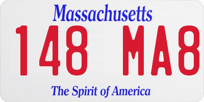 MA license plate 148MA8