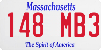 MA license plate 148MB3